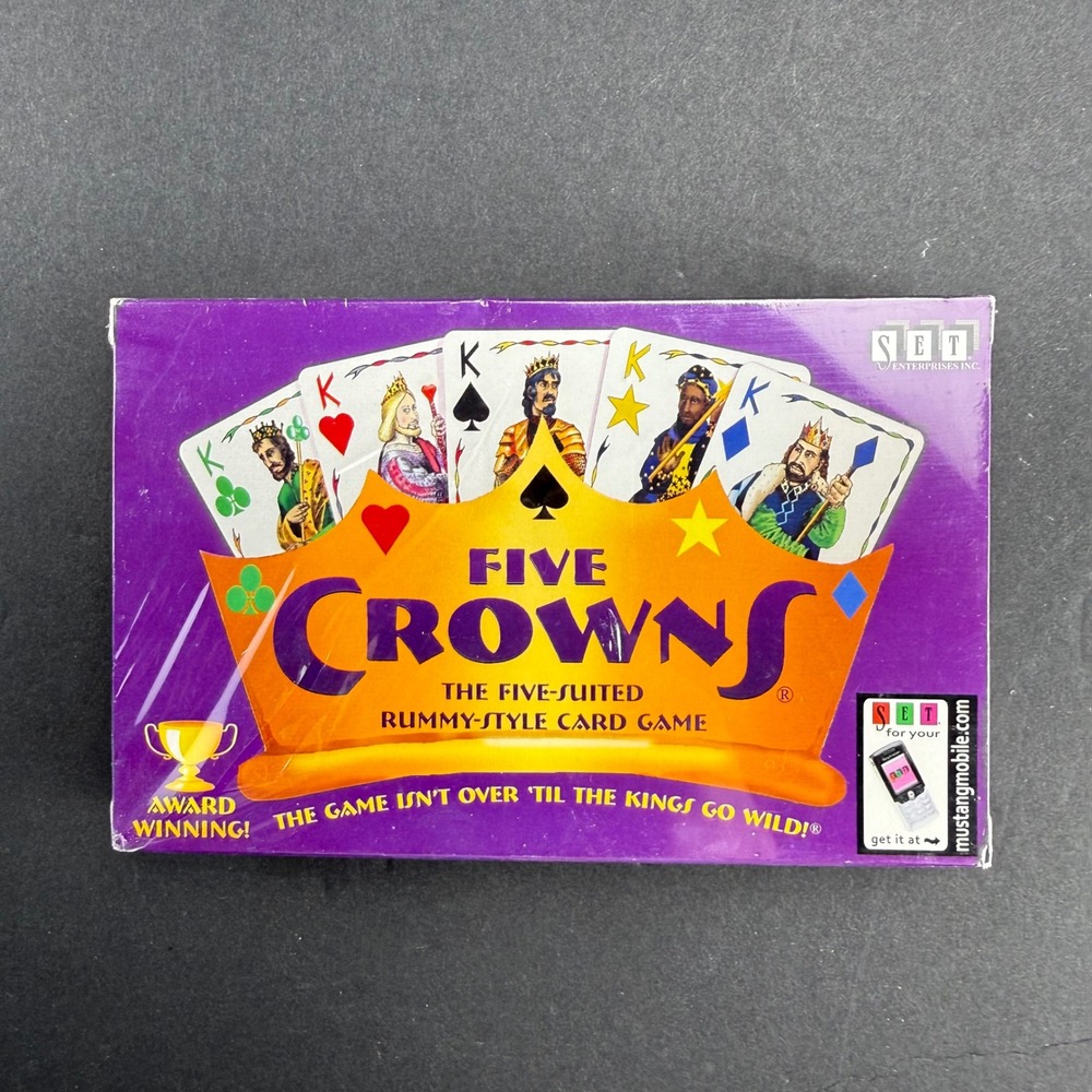 Vintage NEW Five Crowns Card Game Set Enterprises Rummy Style 5 Suited Family